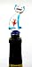 Glass Wine Bottle Stopper Cat with Fish Design
