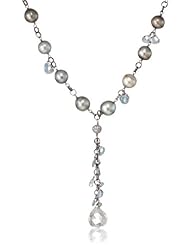 Wendy Brigode Pearl, White Sapphire, Blue Zircon, Aqua, and Rutilated Quartz