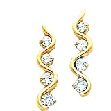14k AA Diamond Journey Earring
