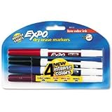 Expo low odor dry erase markers, four-color sets, fine point - Same Day Shipping (orders by 3 pm), Next Day Delivery (in most cases)