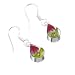 Sterling Silver drop earrings with real roses - teardrop + free giftbox