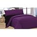 Complete Double, Reversible Blackcurrant Purple/ Black, Duvet Cover and Fitted Sheet Bed Set by Viceroybedding