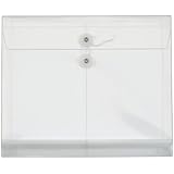 Globe-Weis Poly Envelopes, Side Open, 1.25-Inch Expansion, Letter Size, Clear, 5 Envelopes Per Pack (84521GW)