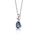 Mysterious Allure: Sterling Silver Pear Shape Checkerboard Cut Alexandrite Pendant with 18 inch Silver Necklace image 1