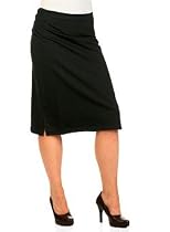 Women's Knee Length A-Line Elastic Waist Skirt