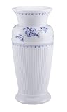 Fenton 9" True Blue Handpainted and Signed on Milk Glass Vase