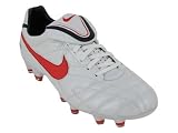 Nike Men's NIKE TIEMPO LEGEND III FG SOCCER CLEATS 10 (MTLC SUMMIT WHT/CHLLNG RD/BLCK)