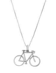 Sterling Silver Double Sided Plain Bicycle Necklace