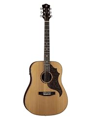 Musical Instruments: Luna Americana Series AMT 100 Dreadnought Acoustic-Electric Guitar with Leather Pickguard - Luna Guitars