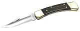 Review Buck  / Buck Folding Hunter 110, 420HC-Steel, Wooden Handled, Leather case