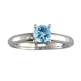 1.50 Ct. Aquamarine Gemstone Solitaire Ring Engagement Style in 14K White Gold