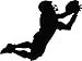 Football Silhouette Wall Decal by Wallmonkeys Peel and Stick Graphic (12 in W x 9 in H) WM291857