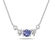 Tanzanite and Diamond Three Stone Pendant in 14K White Gold