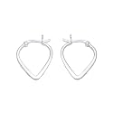 SILVER HEART FLAT HOOP EARRINGS