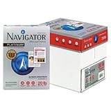 NavigatorPlatinumCopy/Laser/InkjetPaper,99Brightness,20lb,LetterSize(8.5x11),White,2500Sheets(NPL11205R)