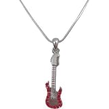 赤石 エレキギター ネックレス NECKLACE ELECTRIC GUITAR RED STONES