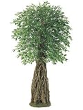 6' Mini Silk Ficus Tree w/4270 Lvs. & Natural Twig Trunk