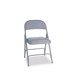 Alera? Steel Folding Chair With Padded Seat, Gray by Alera