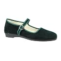 Samt-Ballerina CHINA FLAT darkgreen
