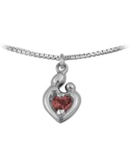 0.50 (1/2) cttw Small Sterling Silver Mother and Child® January Charm by Janel Russell