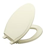 KOHLER K-4734-96 Rutledge Quiet-Close Elongated Toilet Seat with Quick-Release Functionality, Biscuit