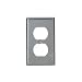 Leviton 004-84003-040 1-Gang Duplex Receptacle Wallplate, Stainless Steel