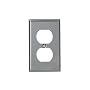 Leviton 004-84003-040 1-Gang Duplex Receptacle Wallplate, Stainless Steel