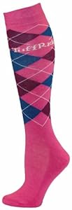 Tuffrider Argyle Socks - Pink/Fuchsia/Royal Standard