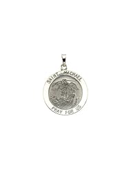 22.00 mm St. Michael Medal in 14K White Gold