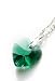 Silver Plated Chain with a 14mm Clear Emerald Green Crystal Heart Pendant Necklace Made With SWAROVSKI ELEMENTS