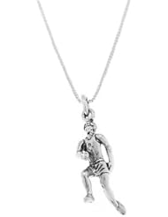 Sterling Silver Three Dimensional Male Runner Necklace