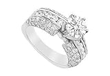 Diamond Engagement Ring : 14K White Gold - 2.75 CT Diamonds - Ring Size 9.5 Diamond Engagement Ring : 14K White Gold - 2.75 CT Diamonds - Ring Size 9.5