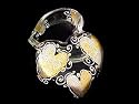 Bride s Heirloom Design - Hand Painted - Heart Shaped Box - 2 pieces - 4.5 inch diameter