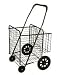 FOLDING SHOPPING CART WITH DOUBLE BASKET -(BLACK) Medium size