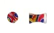 UV Colored Blue/Yellow Marble Swirl Saddle, 6G - Sold as a Pair