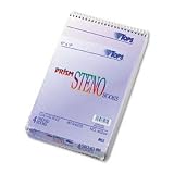 TOPS 80264 Prism 6x9 Gregg Ruled Steno Notebook, 80 Perforated Orchid Sheets/Book, 4/pack