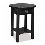 Round Black End Table (Slate) (24