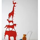 Ferm Living Animal Tower Vinyl Wall Sticker - Red