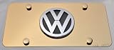 Volkswagen 3D logo on GOLD plated License Plate, NEW
