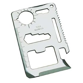 Classic Survival Tool - Credit Card Size, Solid Stainless Steel by Kikkerland