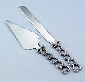 Open Heart Wedding Cake Knife Server Set S240