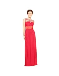 Chiffon/Polyester/Satin Sleeveless Sequined Beaded Ruched Full Length Empire   Waistline Evening Dress/Prom Dress/Party Dress 