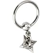 Stainless Steel GEM SPIKE BALL Circular Barbell Ring