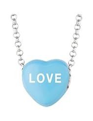 Sweethearts Enamel "Love" Heart on 16" Necklace Pendant with Gift Box