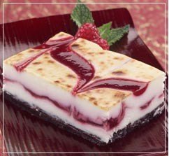 Brulee Raspberry White Chocolate Cheese Bars by Crab Cakes