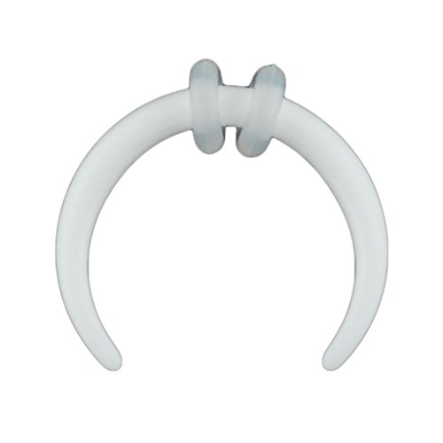 One Acrylic Pincher: 14g White (SOLD INDIVIDUALLY. ORDER TWO FOR A PAIR.)
