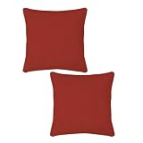 Strathwood 16-by-16-Inch Spun Polyester Pillow, Set of 2, Solid Red
