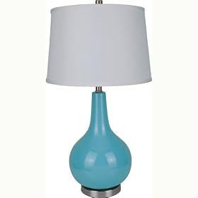 ORE International 6202BL Ceramic Table Lamp, Blue