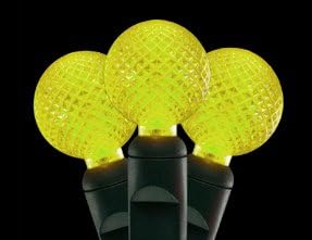 Set of 35 LED Lemon Yellow G12 Berry Fashion Glow Christmas Lights - Green Wire