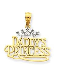 14k Gold and Rhodium Daddys Princess Pendant